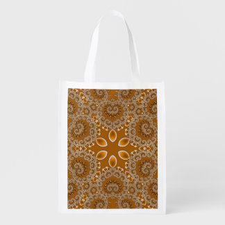Caramel Fractal Lace  Grocery Bag