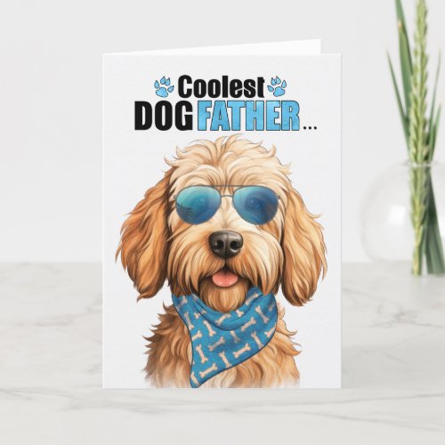 Caramel Labradoodle Coolest Dad Ever Fathers Day Holiday Card