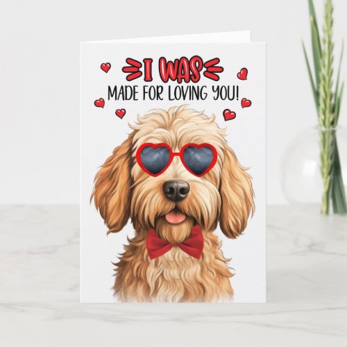 Caramel Labradoodle Made for Loving You Valentine Holiday Card