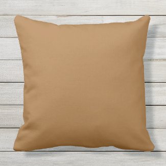 Caramel Light Brown Outdoor Throw Pillow 20x20