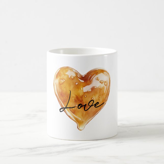 Caramel Love Heart Coffee Mug (Center)