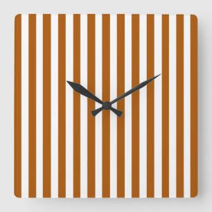 Caramel Modern Stripes Square Wall Clock