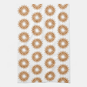 Caramel Modern Sunbursts Kitchen Towel
