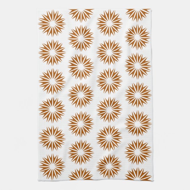 Caramel Modern Sunbursts Kitchen Towel (Vertical)