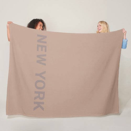 Caramel  New York Simple Typography Gift Fleece Blanket