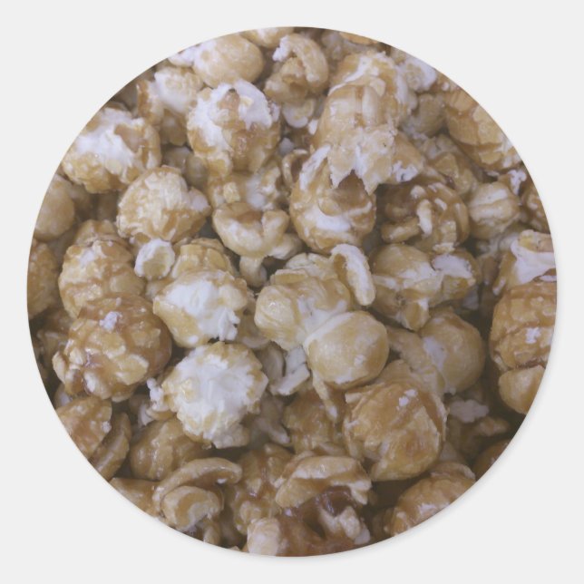 Caramel Pop Corn Classic Round Sticker (Front)