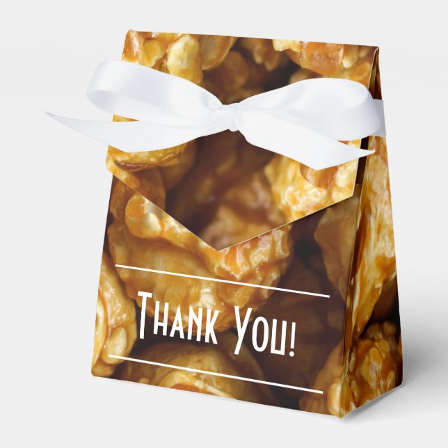 Caramel Popcorn Thank You Tent Favor Box (Front Side)
