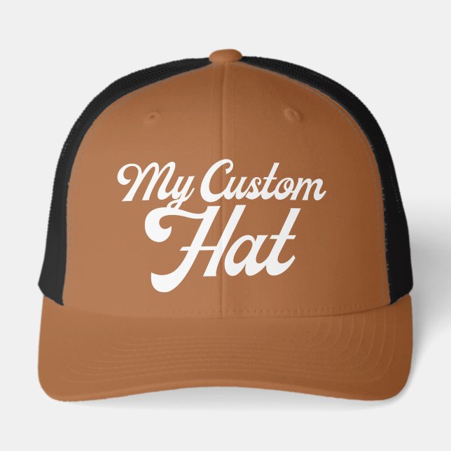 CARAMEL Retro 6 Panel Custom Trucker Hat Blank (Front)