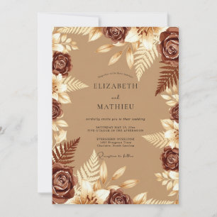 Caramel Spirited Autumnal Wedding Invitation