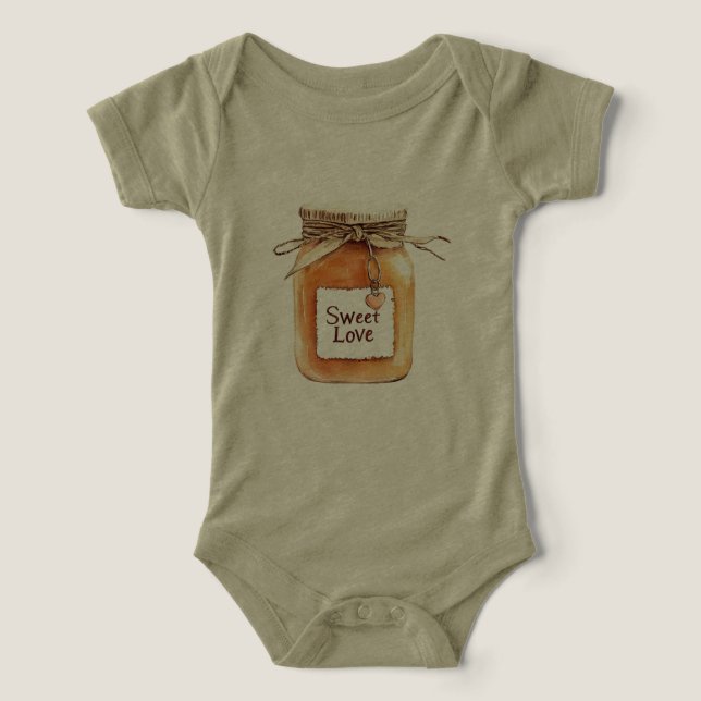 Caramel Sweet Love Jar with Pink Heart Infant T-shirt (Design Front)