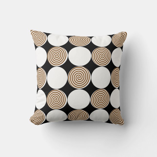 Caramel Swirls Throw Pillow (Front)