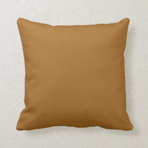 Caramel Tan Brown Solid Trend Color Background Throw Pillow