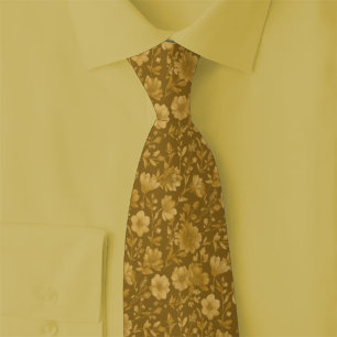 Caramel Wildflowers Neck Tie