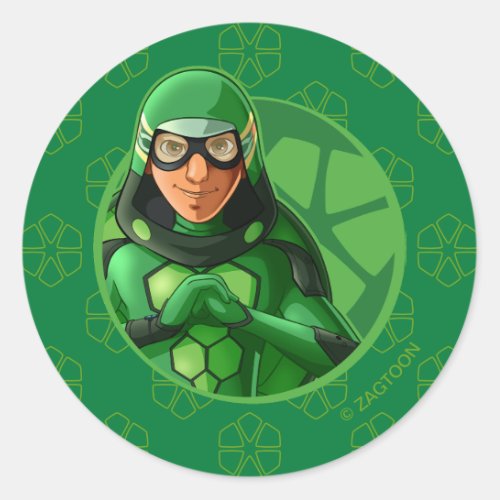 Carapace Green Badge Classic Round Sticker