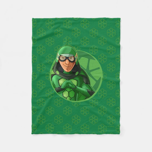 Carapace Green Badge Fleece Blanket (Front)
