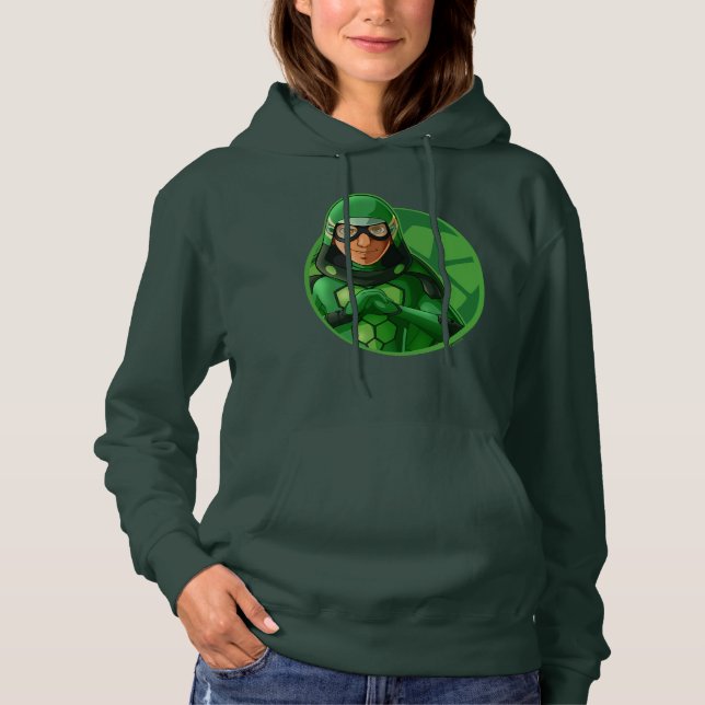 Carapace Green Badge Hoodie (Front)
