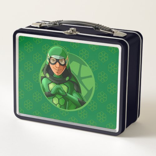 Carapace Green Badge Metal Lunch Box