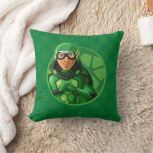 Carapace Green Badge Throw Pillow