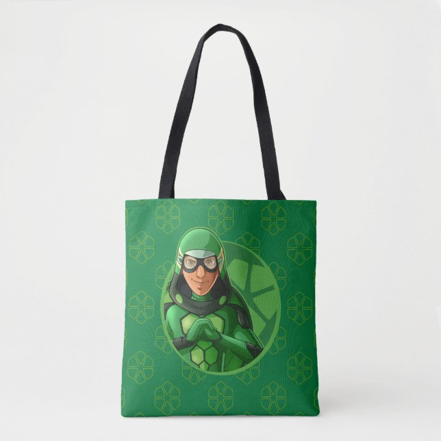 Carapace Green Badge Tote Bag (Front)