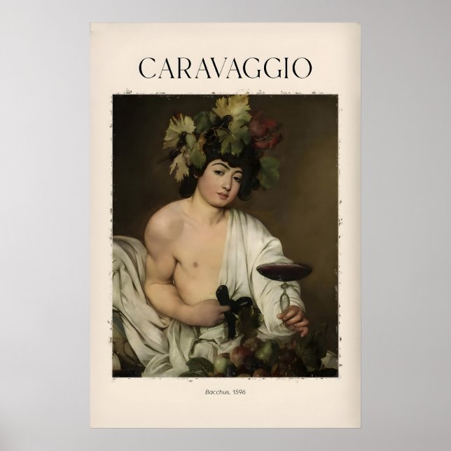 Caravaggio Bacchus Art Print - Roman God of Wine (Front)