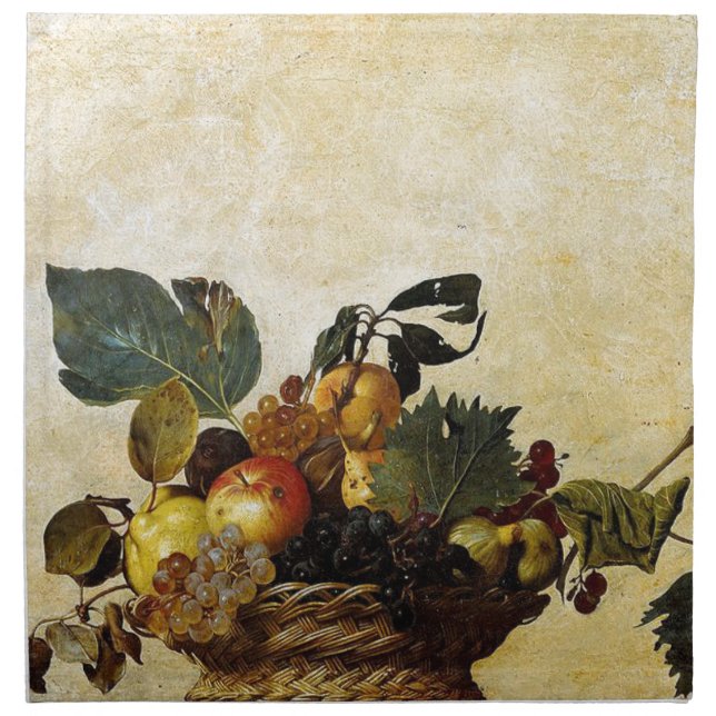Caravaggio - Basket of Fruit - Classic Artwork Napkin (Front)