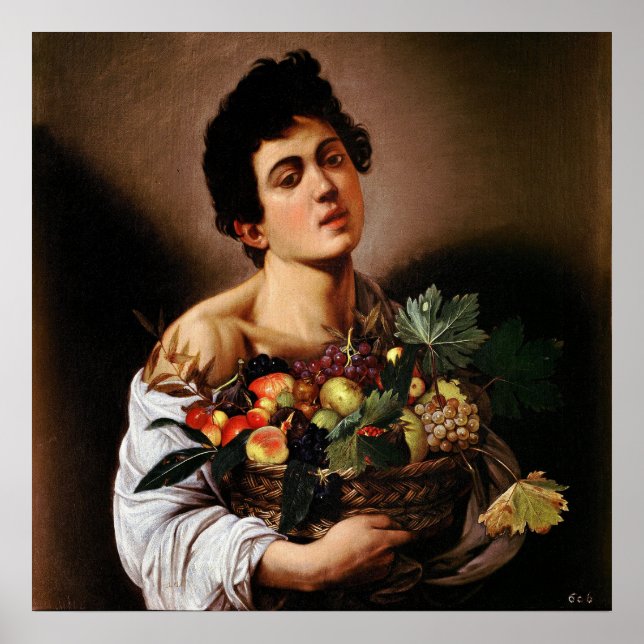 Caravaggio - Boy with a Basket of Fruit (1593) Poster (Front)