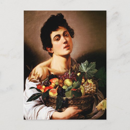 Caravaggio Boy With a Basket of Fruit Postcard