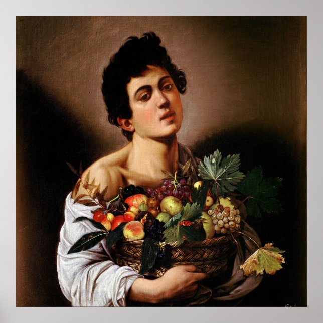 Caravaggio "Boy with a Basket of Fruit" Poster (Front)