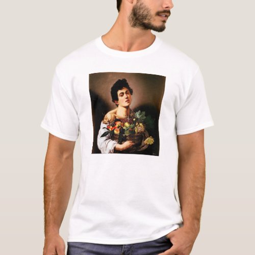 Caravaggio Boy With a Basket of Fruit T_shirt