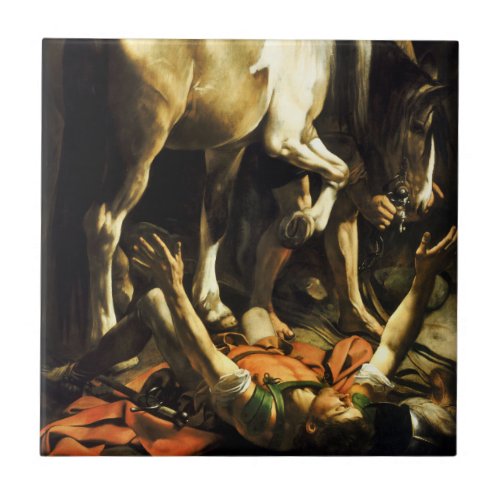 Caravaggio Conversion of St Paul Tile