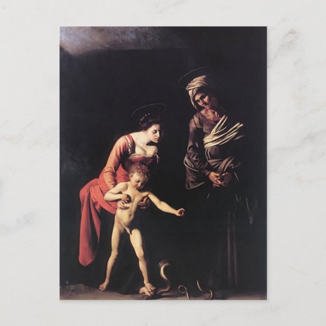 Caravaggio- Madonna and Child with St. Anne Postcard (Front)