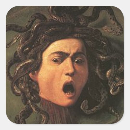 Caravaggio _ Medusa _ Classic Italian Artwork Square Sticker