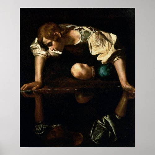 Caravaggio _ Narcissus 1599 Poster