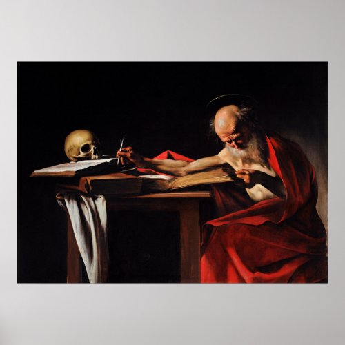 Caravaggio _ Saint Jerome Writing 1605 Poster