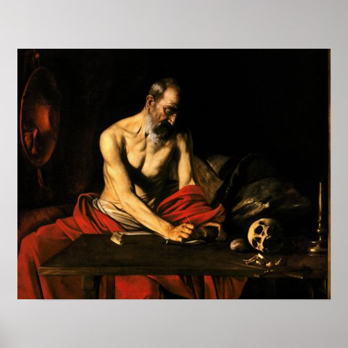 Caravaggio _ Saint Jerome Writing Poster