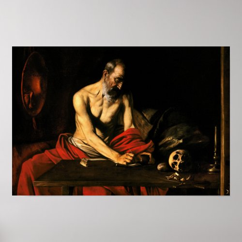 Caravaggio _ Saint Jerome Writing Poster