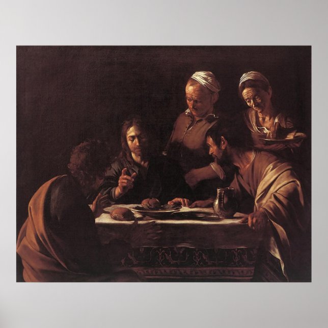 Caravaggio Supper At Emmal Poster (Front)