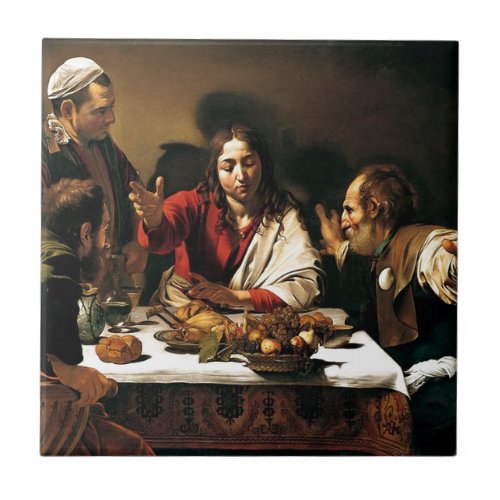 Caravaggio _ Supper at Emmaus _ Classic Painting Tile