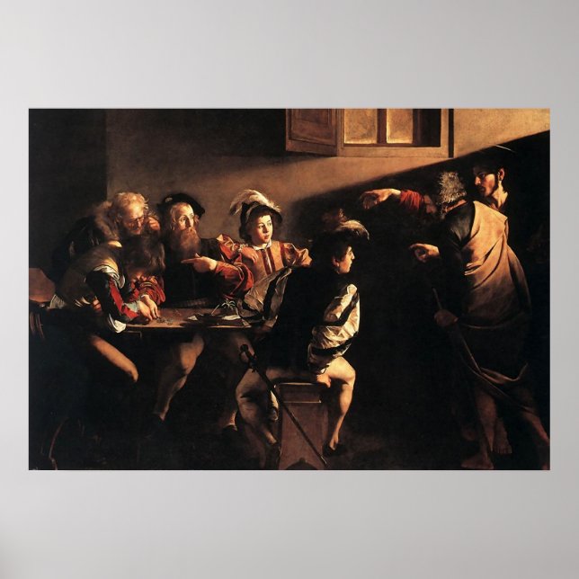 Caravaggio The Calling Of Saint Matthew Poster (Front)