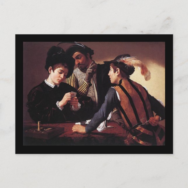 Caravaggio The Cardsharps Postcard (Front)