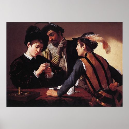 Caravaggio The Cardsharps Poster