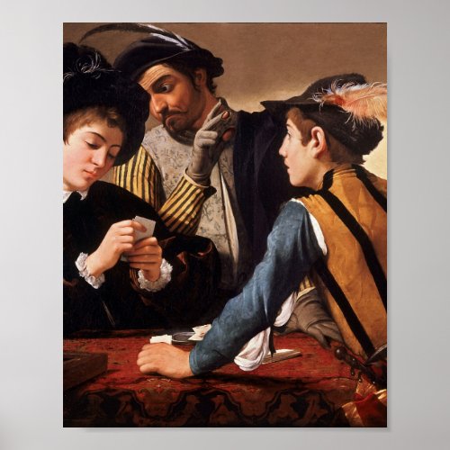 Caravaggio The Cardsharps   Poster