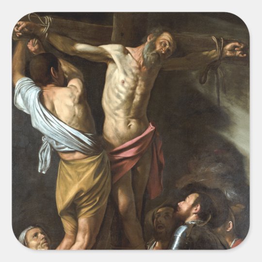 Caravaggio The Crucifixion of Saint Andrew Square Sticker | Zazzle.com