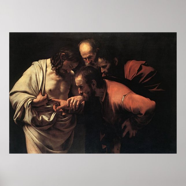 Caravaggio The Incredulity Of Saint Thomas Poster (Front)