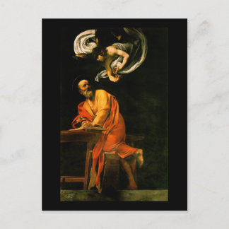 Caravaggio The Inspiration Of Saint Matthew Postcard