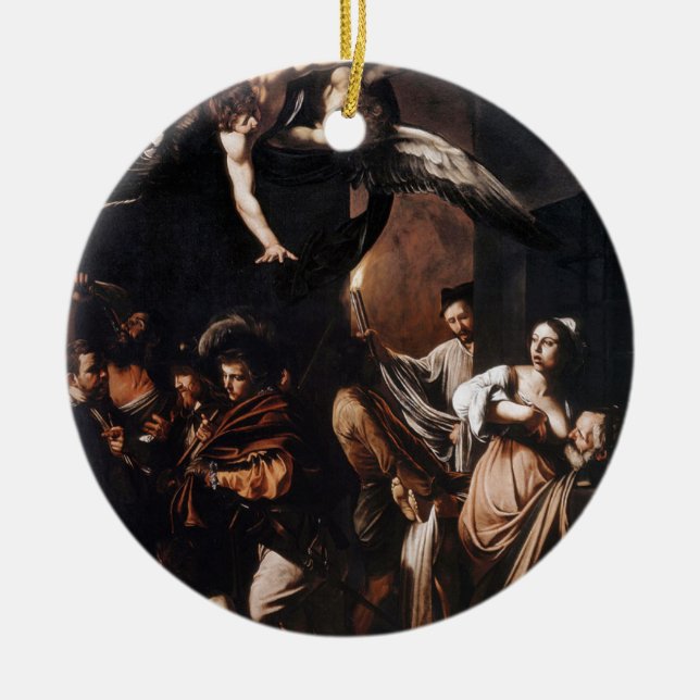 Caravaggio - The seven Works of Mercy Painting Ceramic Ornament (Front)
