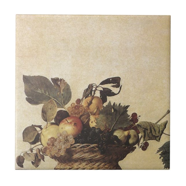 Caravaggio's Basket of Fruit Tile (Front)
