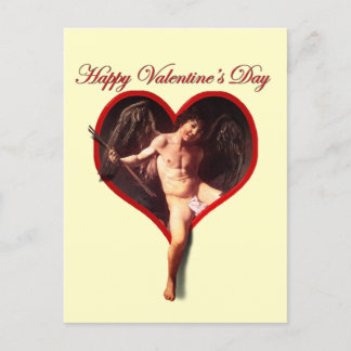 Caravaggio's Cupid for Valentine's Day Holiday Postcard