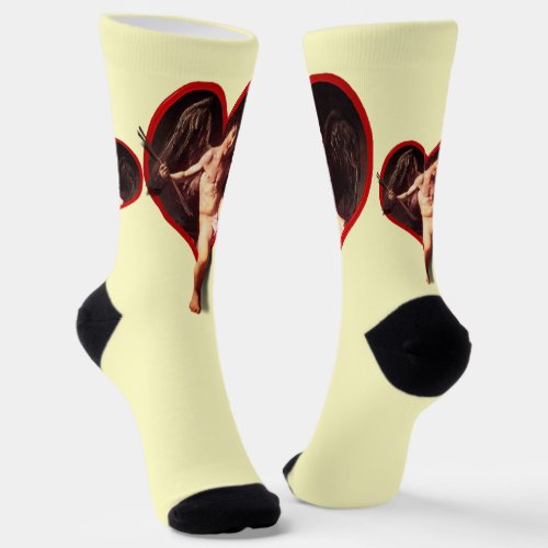 Caravaggios Cupid for Valentines Day  Socks