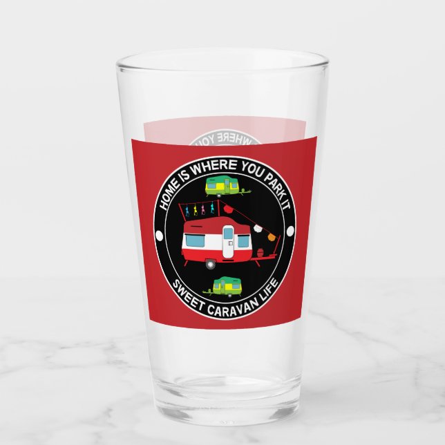 Caravan Art gifts - Love My Caravan Coffee Mug Doo Glass (Front)